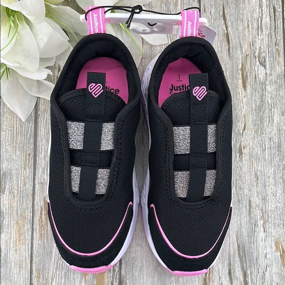 Justice Little Girl Slip-On Athletic Active Sneakers Shoes Size 1